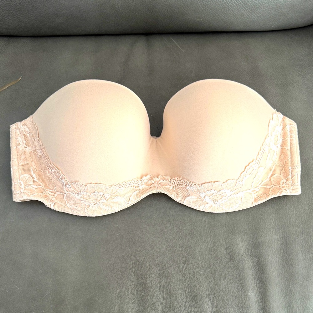 Victoria's Secret Lace Strapless Bra - Soft Cream